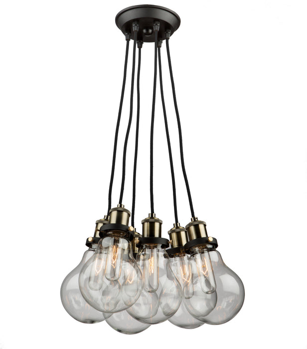 Artcraft AC10485 Five Light Chandelier, Matte Black & Vintage Brass