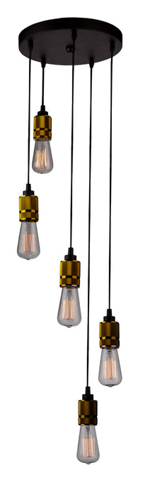Artcraft AC10577VB Five Light Chandelier, Vintage Brass