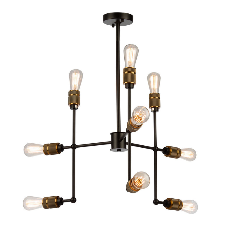 Artcraft AC10589VB Nine Light Chandelier, Vintage Brass