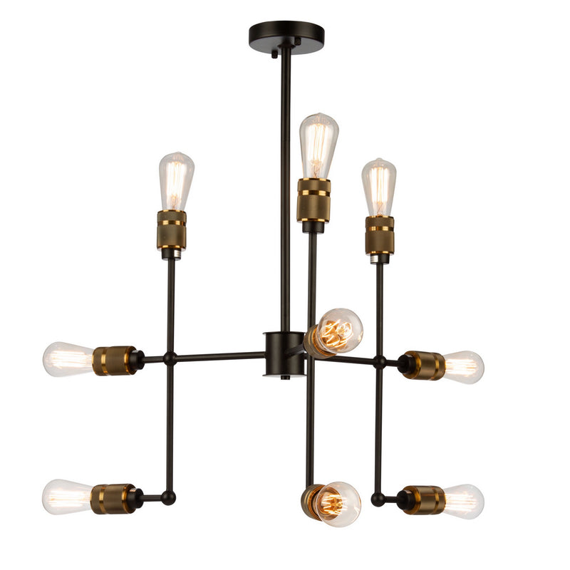 Artcraft AC10589VB Nine Light Chandelier, Vintage Brass