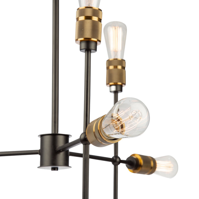 Artcraft AC10589VB Nine Light Chandelier, Vintage Brass