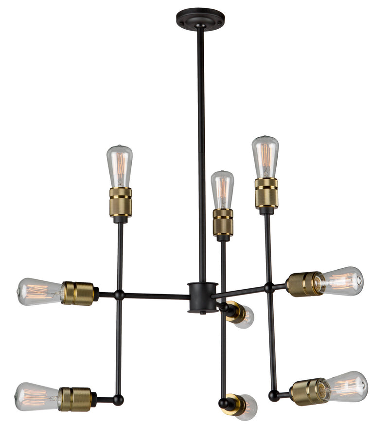 Artcraft AC10589VB Nine Light Chandelier, Vintage Brass