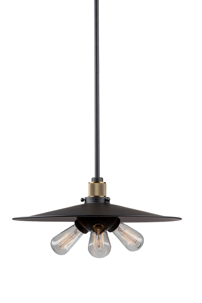 Artcraft AC10591VB Three Light Pendant, Vintage Brass