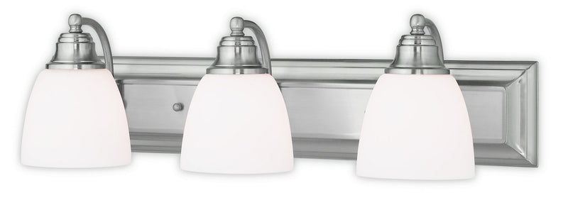 Livex Lighting 10503-91 Three Light Bath Vanity, Brushed Nickel