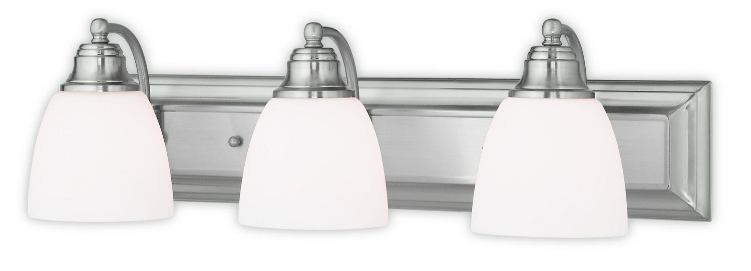 Livex Lighting 10503-91 Three Light Bath Vanity, Brushed Nickel