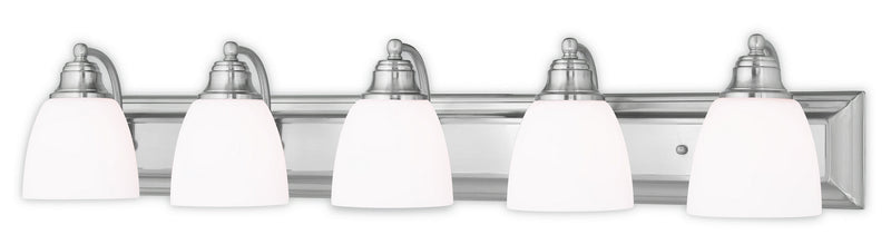 Livex Lighting 10505-91 Five Light Bath Vanity, Brushed Nickel