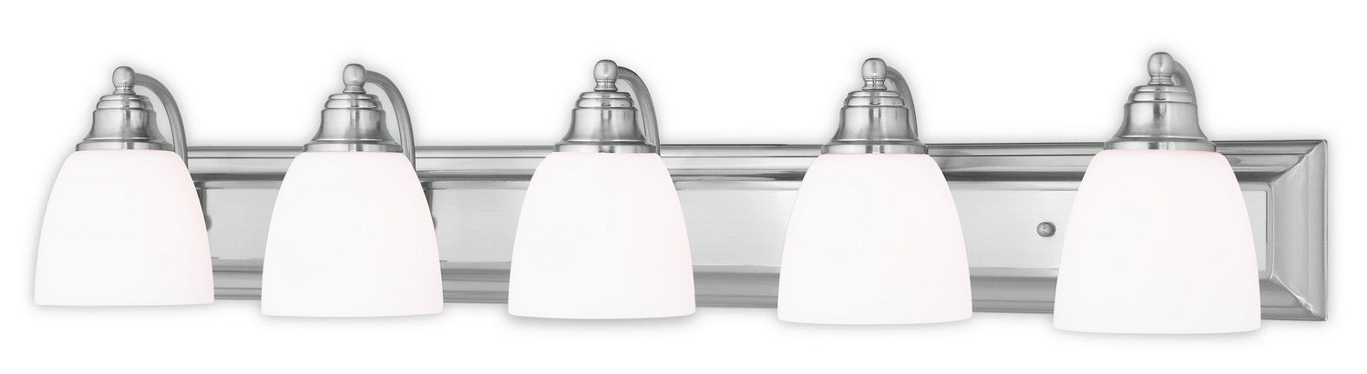 Livex Lighting 10505-91 Five Light Bath Vanity, Brushed Nickel