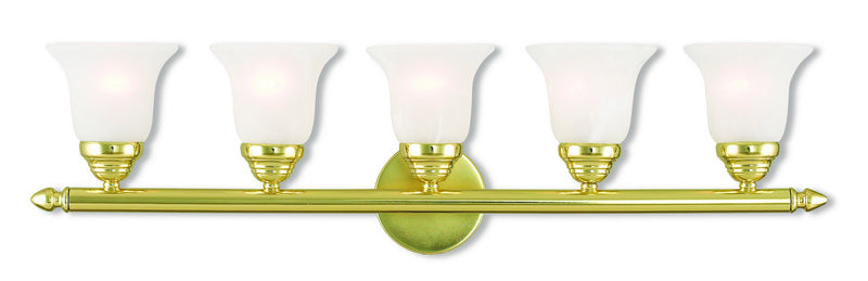Livex Lighting 1065-02 Five Light Bath Vanity, Polished Brass
