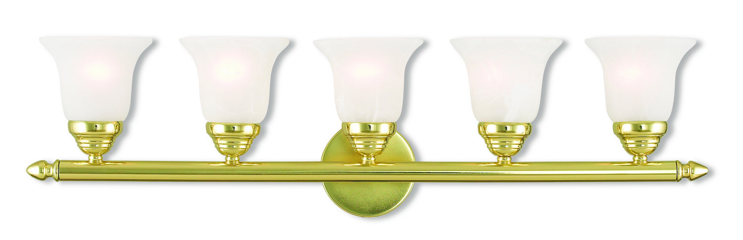 Livex Lighting 1065-02 Five Light Bath Vanity, Polished Brass