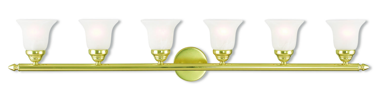 Livex Lighting 1066-02 Six Light Bath Vanity, Polished Brass
