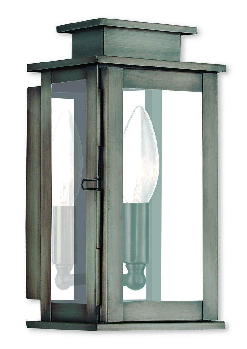 Livex Lighting 20191-29 One Light Outdoor Wall Lantern, Vintage Pewter w/ Polished Chrome Stainless Steel
