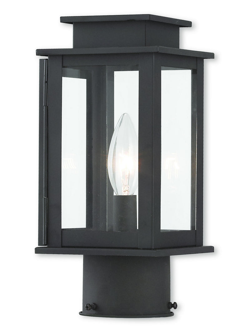 Livex Lighting 20201-07 One Light Outdoor Post-Top Lanterm, Bronze w/ Polished Chrome Stainless Steel