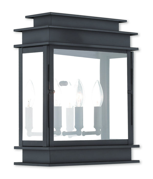 Livex Lighting 20204-07 Three Light Outdoor Wall Lantern, Bronze w/ Polished Chrome Stainless Steel