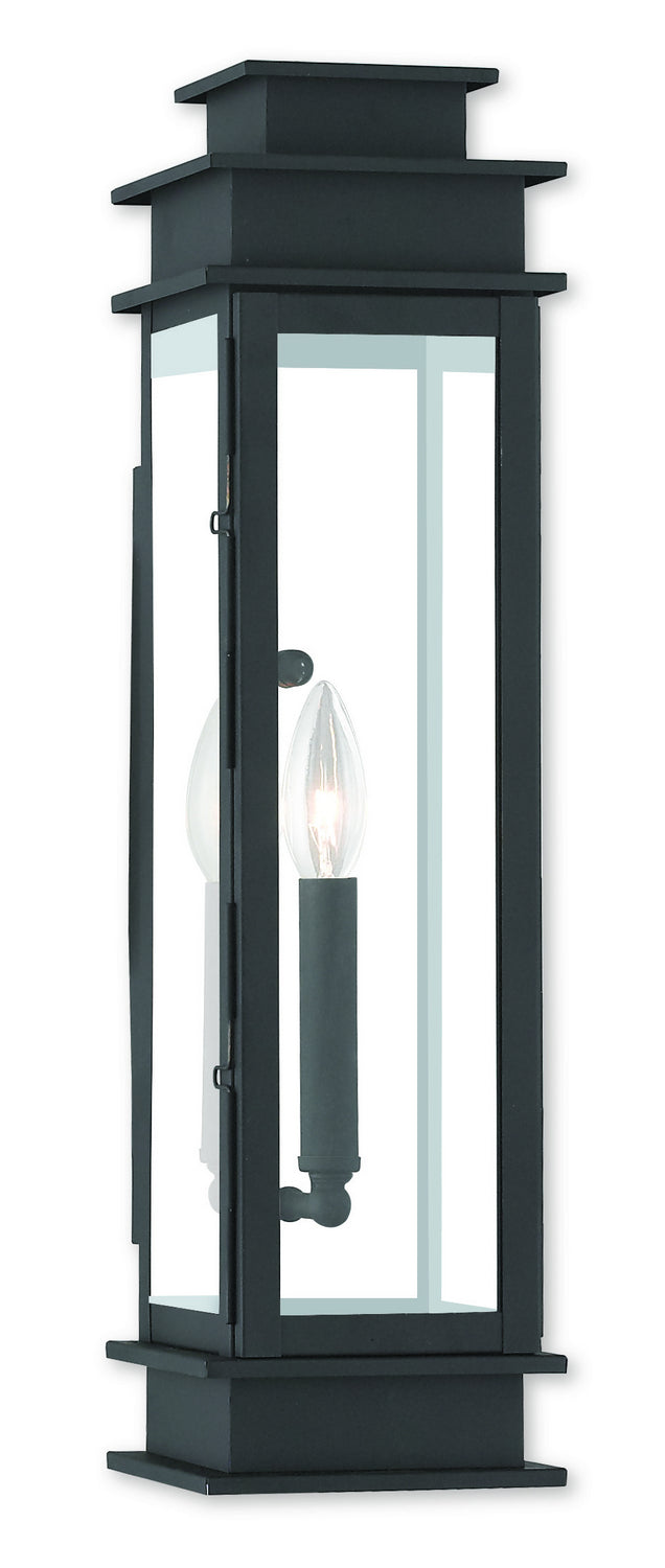 Livex Lighting 20207-04 One Light Outdoor Wall Lantern, Black w/ Polished Chrome Stainless Steel