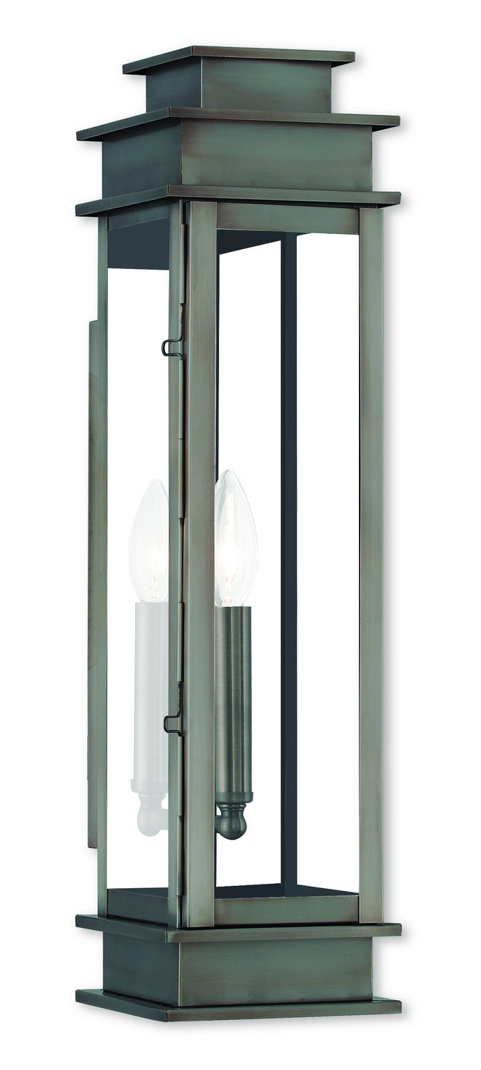 Livex Lighting 20207-29 One Light Outdoor Wall Lantern, Vintage Pewter w/ Polished Chrome Stainless Steel