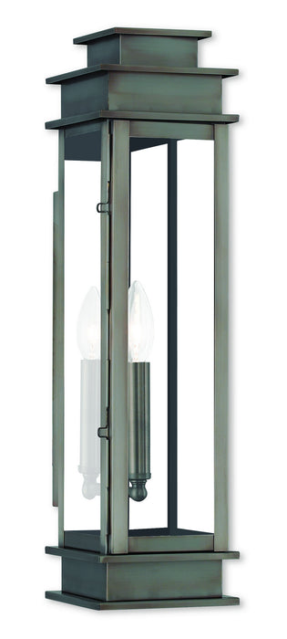 Livex Lighting 20207-29 One Light Outdoor Wall Lantern, Vintage Pewter w/ Polished Chrome Stainless Steel