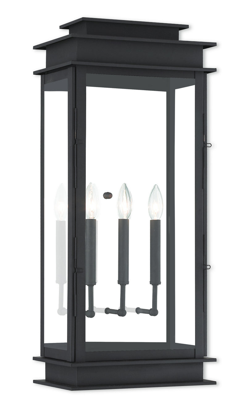Livex Lighting 20208-07 Three Light Outdoor Wall Lantern, Bronze w/ Polished Chrome Stainless Steel