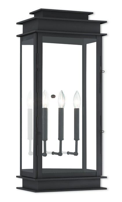 Livex Lighting 20208-07 Three Light Outdoor Wall Lantern, Bronze w/ Polished Chrome Stainless Steel