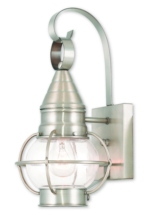 Livex Lighting 26900-91 One Light Outdoor Wall Lantern, Brushed Nickel