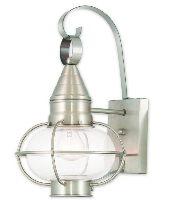 Livex Lighting 26901-91 One Light Outdoor Wall Lantern, Brushed Nickel
