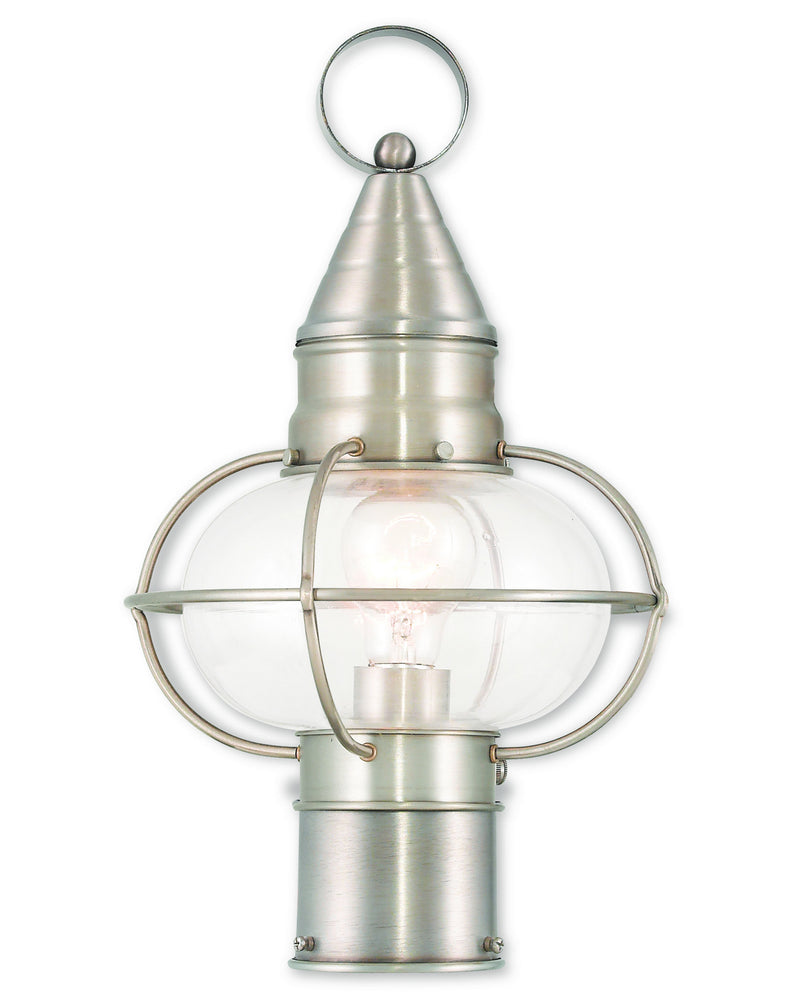 Livex Lighting 26902-91 One Light Outdoor Post-Top Lanterm, Brushed Nickel