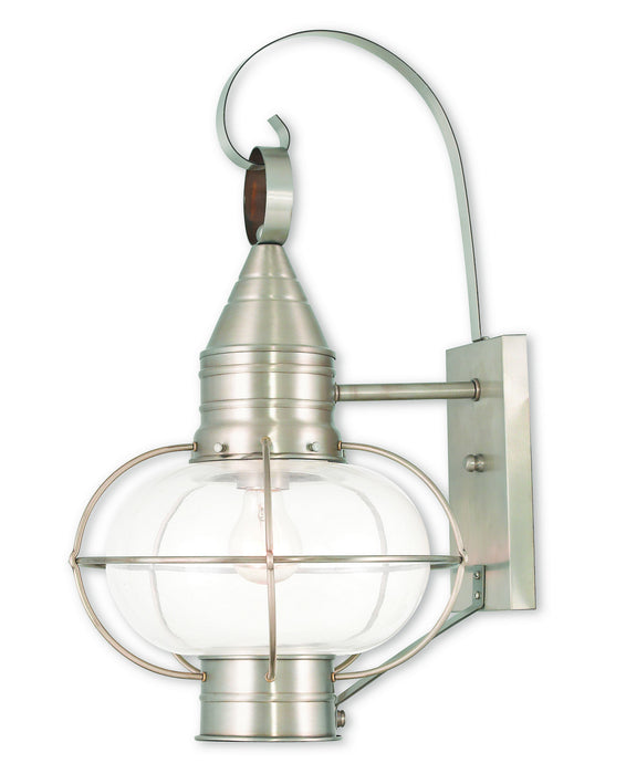 Livex Lighting 26904-91 One Light Outdoor Wall Lantern, Brushed Nickel