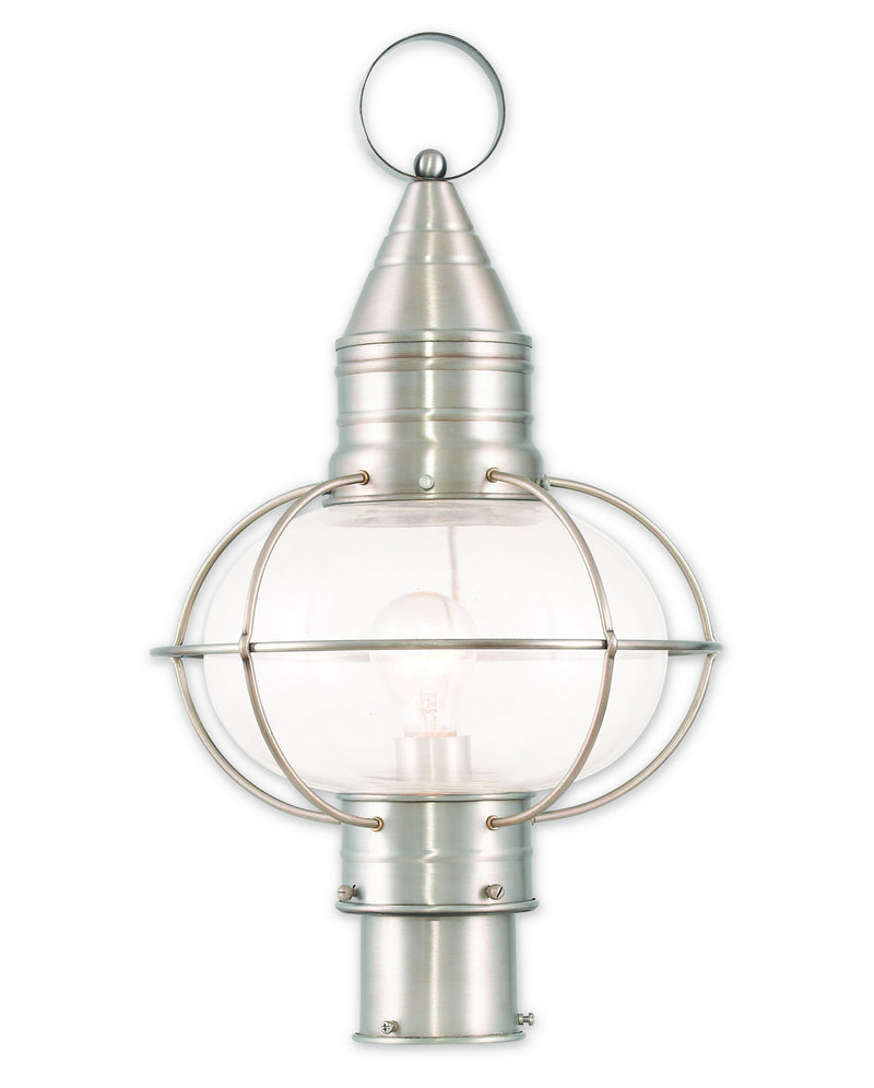 Livex Lighting 26905-91 One Light Outdoor Post-Top Lanterm, Brushed Nickel