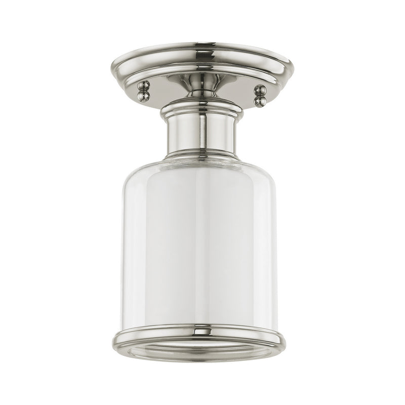 Livex Lighting 40200-35 One Light Ceiling Mount, Polished Nickel