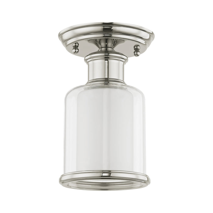 Livex Lighting 40200-35 One Light Ceiling Mount, Polished Nickel