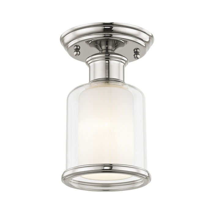 Livex Lighting 40200-35 One Light Ceiling Mount, Polished Nickel