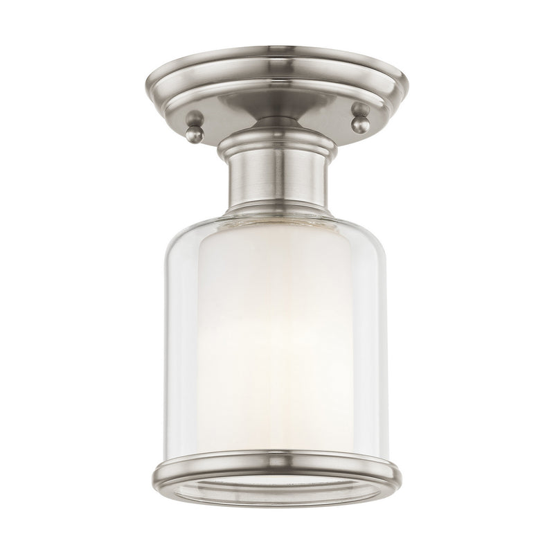 Livex Lighting 40200-91 One Light Ceiling Mount, Brushed Nickel
