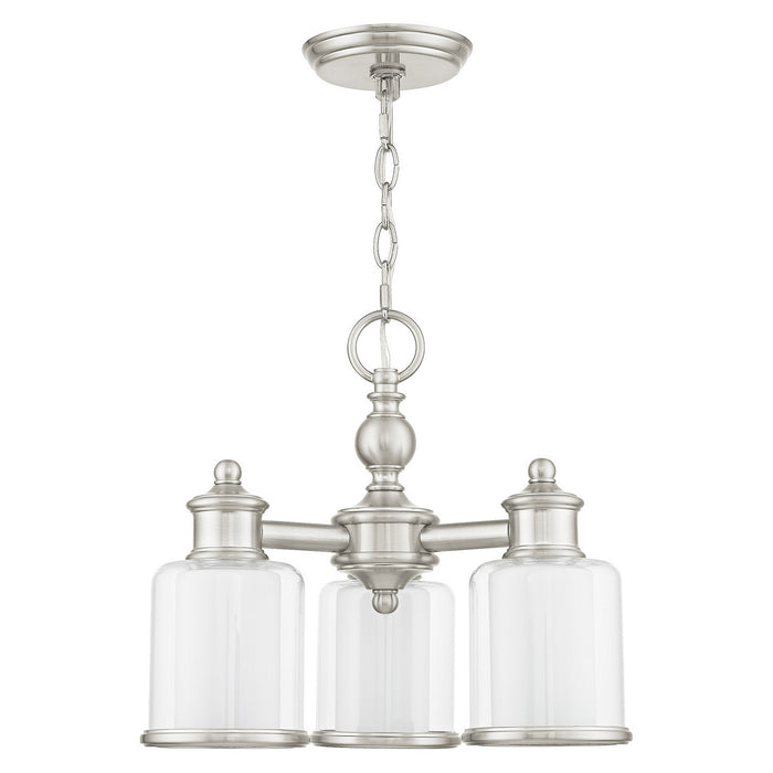 Livex Lighting 40203-91 Three Light Mini Chandelier/Ceiling Mount, Brushed Nickel