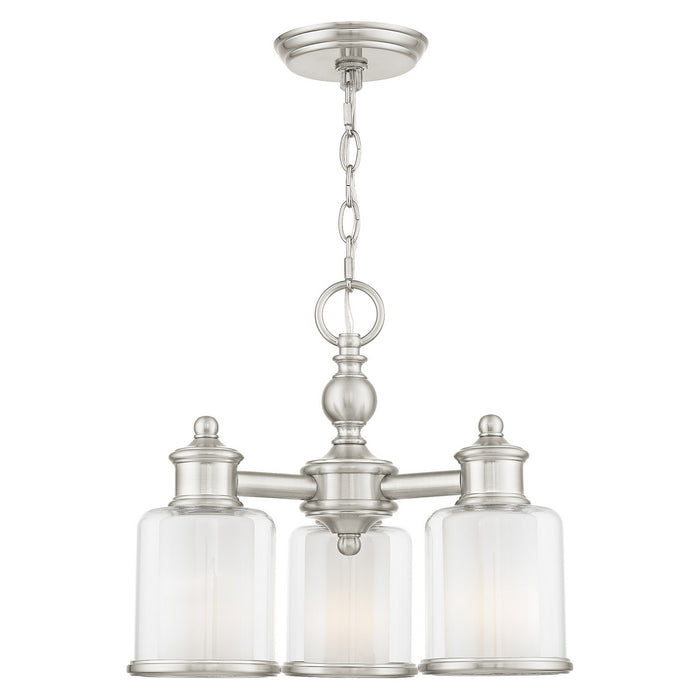 Livex Lighting 40203-91 Three Light Mini Chandelier/Ceiling Mount, Brushed Nickel