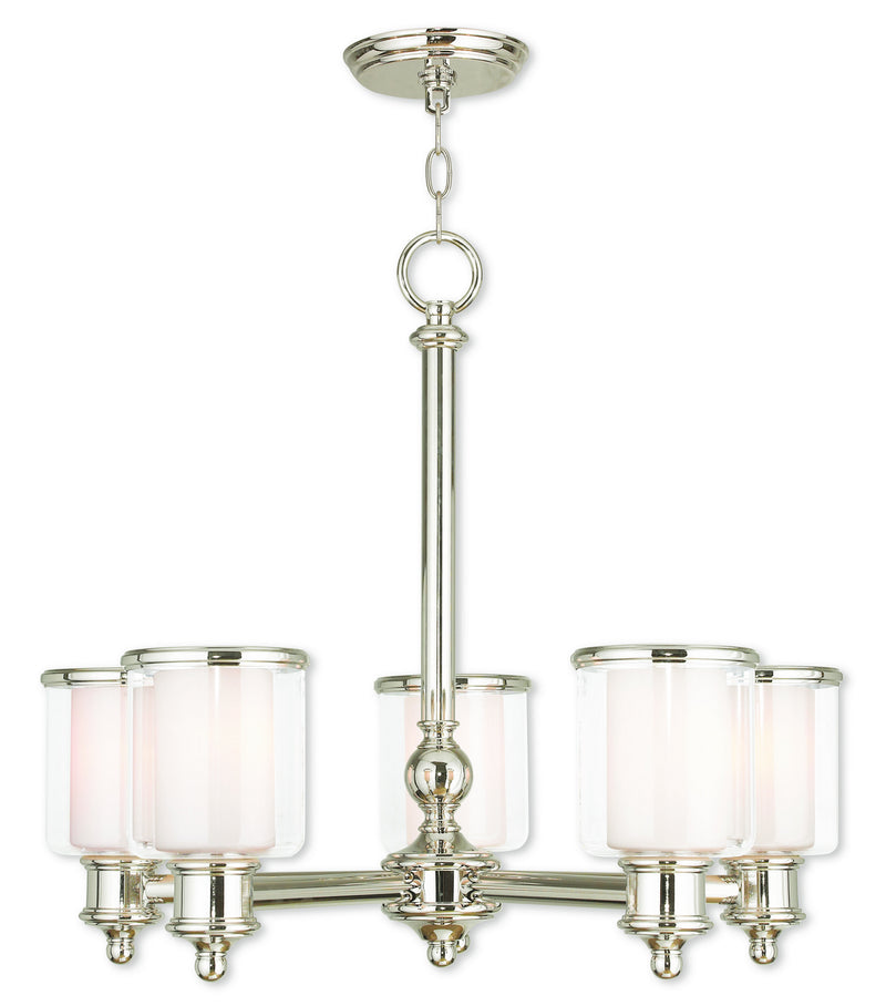 Livex Lighting 40205-35 Five Light Chandelier, Polished Nickel