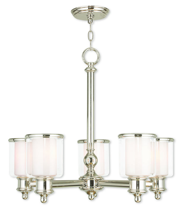 Livex Lighting 40205-35 Five Light Chandelier, Polished Nickel