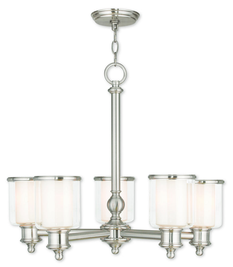 Livex Lighting 40205-91 Five Light Chandelier, Brushed Nickel