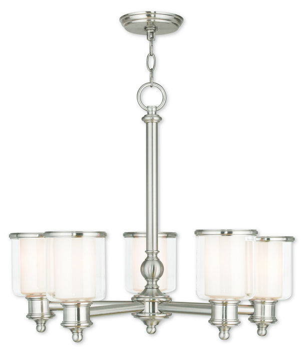 Livex Lighting 40205-91 Five Light Chandelier, Brushed Nickel