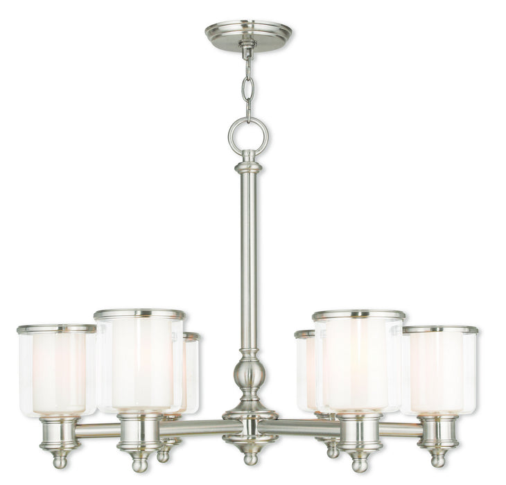 Livex Lighting 40206-91 Six Light Chandelier, Brushed Nickel
