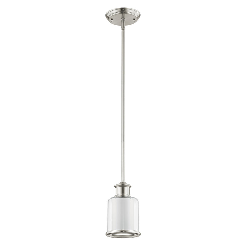 Livex Lighting 40210-91 One Light Mini Pendant, Brushed Nickel