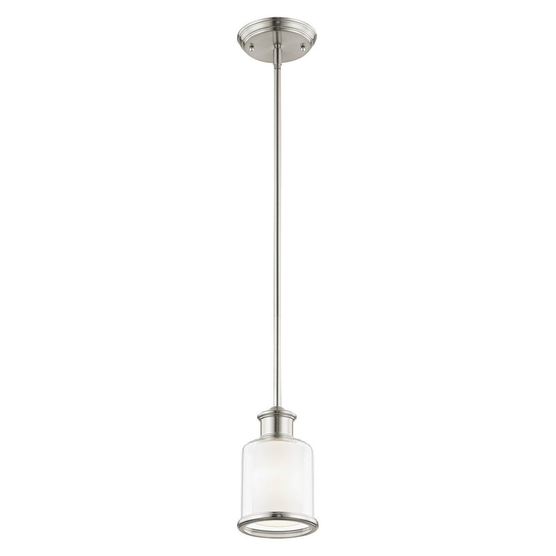 Livex Lighting 40210-91 One Light Mini Pendant, Brushed Nickel
