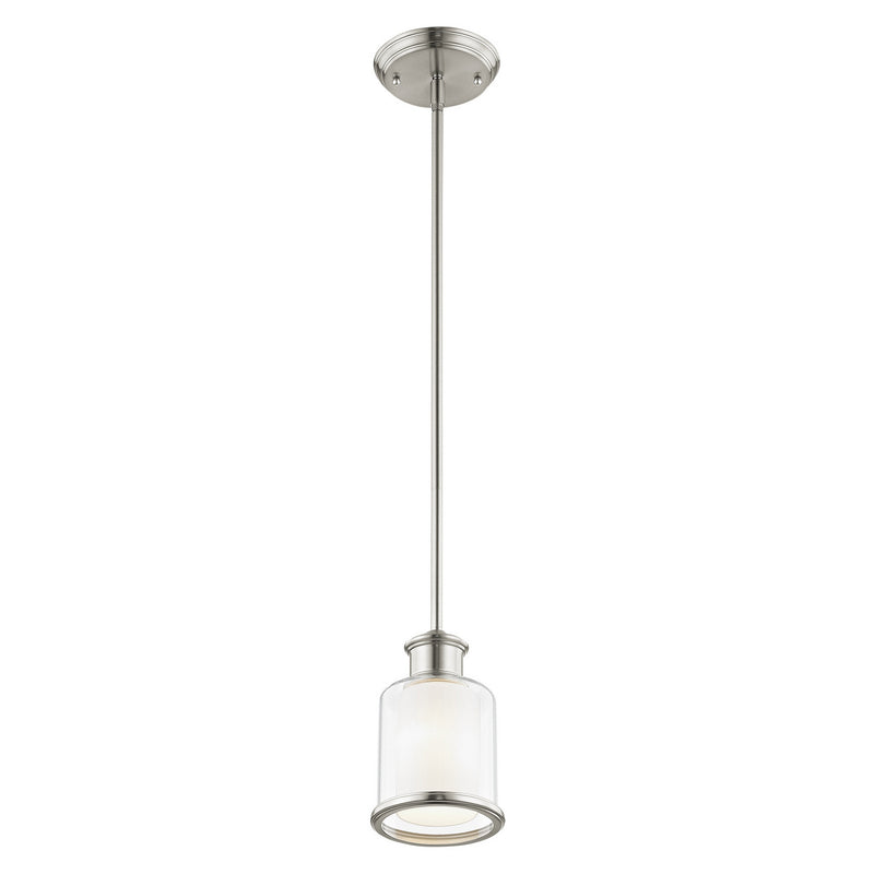 Livex Lighting 40210-91 One Light Mini Pendant, Brushed Nickel