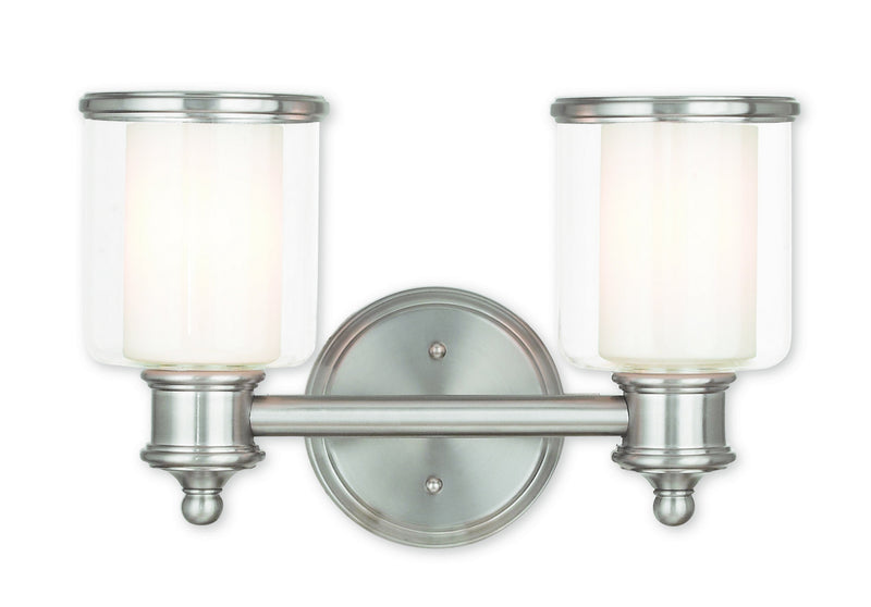 Livex Lighting 40212-91 Two Light Bath Vanity, Brushed Nickel