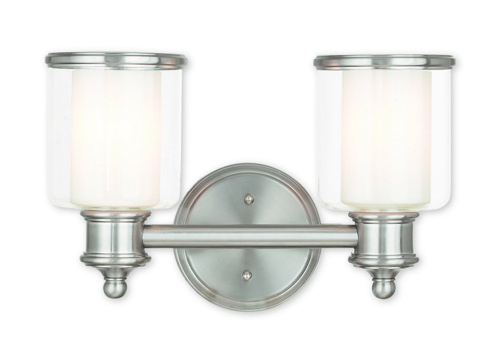 Livex Lighting 40212-91 Two Light Bath Vanity, Brushed Nickel