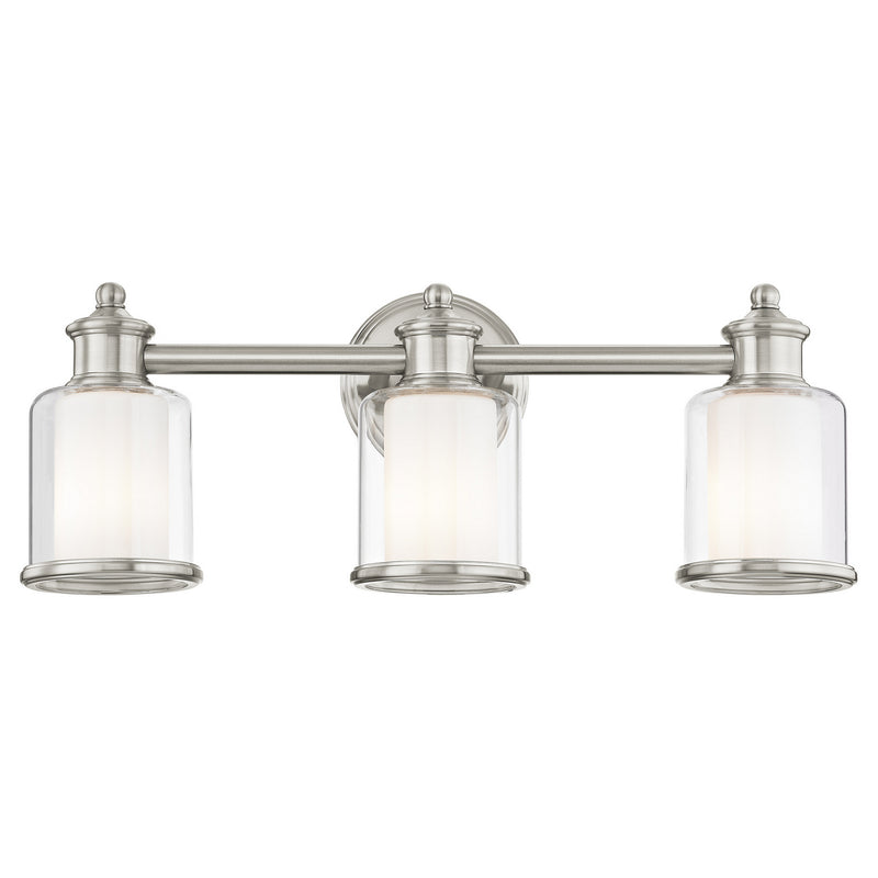 Livex Lighting 40213-91 Three Light Bath Vanity, Brushed Nickel