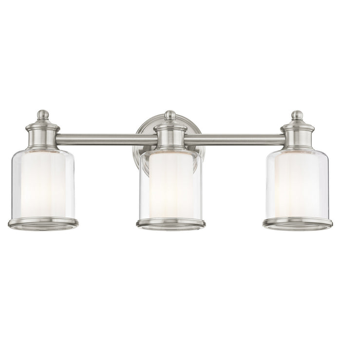 Livex Lighting 40213-91 Three Light Bath Vanity, Brushed Nickel