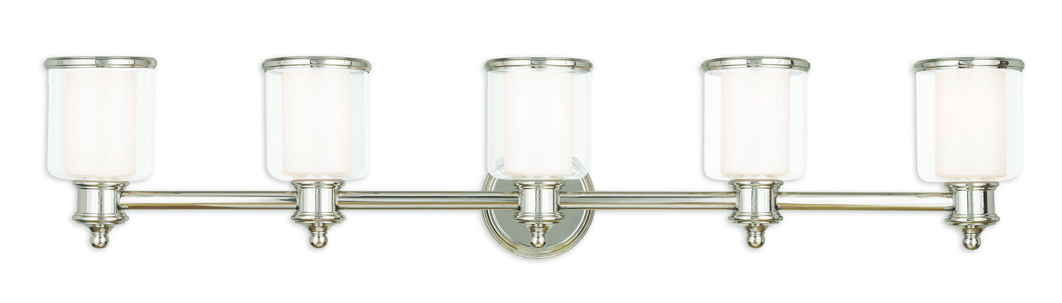 Livex Lighting 40215-35 Five Light Bath Vanity, Polished Nickel