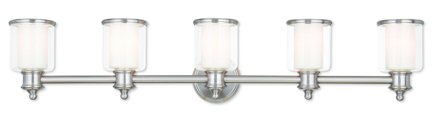Livex Lighting 40215-91 Five Light Bath Vanity, Brushed Nickel