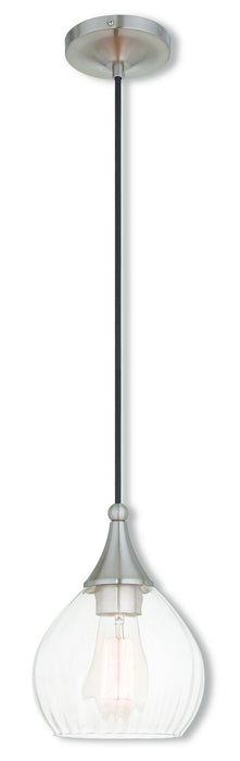 Livex Lighting 40601-91 One Light Mini Pendant, Brushed Nickel