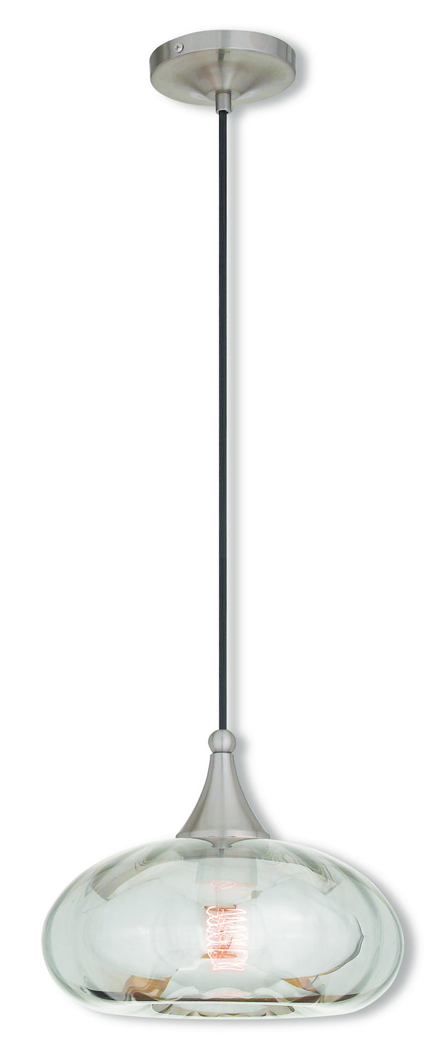 Livex Lighting 40603-91 One Light Mini Pendant, Brushed Nickel