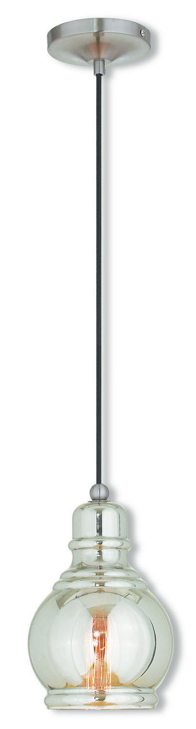 Livex Lighting 40604-91 One Light Mini Pendant, Brushed Nickel